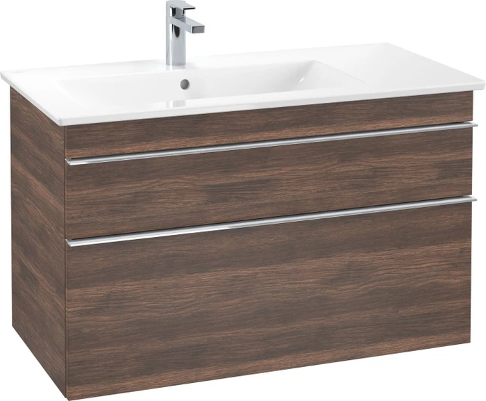 Villeroy & Boch Venticello Waschbeckenunterschrank für Becken links 2 Auszüge 953x590x477mm arizona oak/chrome