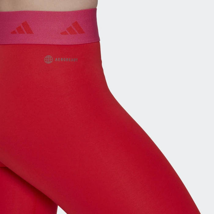 adidas TECHFIT Hose 7/8 vivid red/team real magenta (Damen)