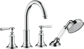 Hansgrohe Axor Montreux 4-Loch Fliesenrandarmatur mit Hebelgriffen polished chrome