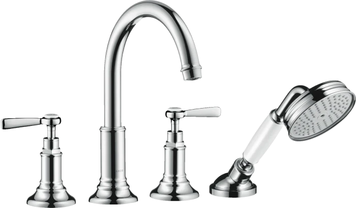 Hansgrohe Axor Montreux 4-Loch Fliesenrandarmatur mit Hebelgriffen polished chrome
