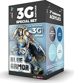 AK-Interactive 3rd Gen Acrylic Colors Wargame Color Set Blue Armor Farbset, 4-tlg.