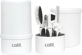 Catit Langhaar-Pflegeset, weiß/schwarz