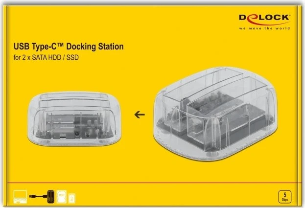 DeLOCK Dockingstation SATA 6Gb/s, USB-C 3.0