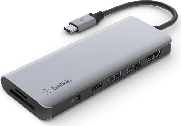 Belkin USB-C 7-in-1 Multiport Hub Adapter, USB-C 3.0 [Stecker]