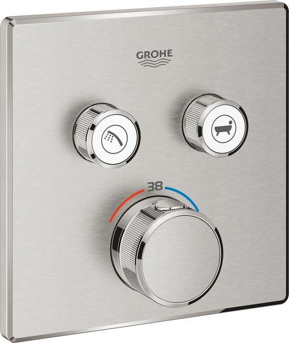 Grohe Grohtherm SmartControl Thermostat mit 2 Ventilen supersteel