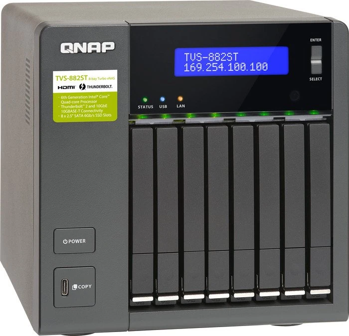 QNAP TVS-882ST3-i7-16G, 16GB RAM, 2x RJ-45 10GBase-T, 2x RJ-45 1000Base-T