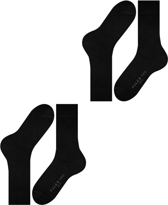 Falke Swing Socken schwarz, 2 Paare (Herren)
