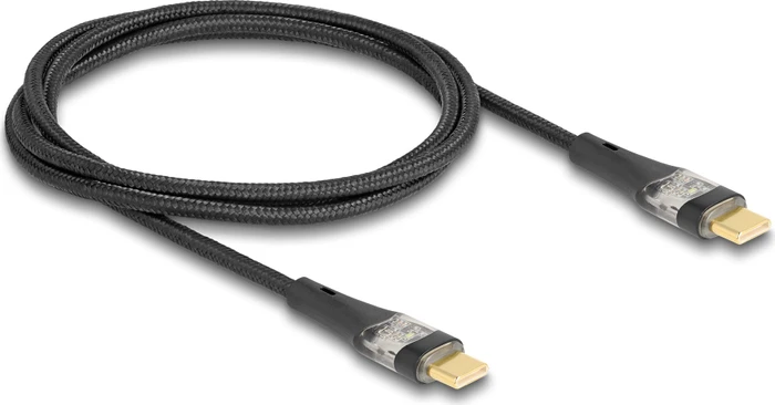 DeLOCK USB-C auf USB-C Kabel, USB 2.0, 480Mb/s, 100W USB PD 3.0, schwarz, 1m