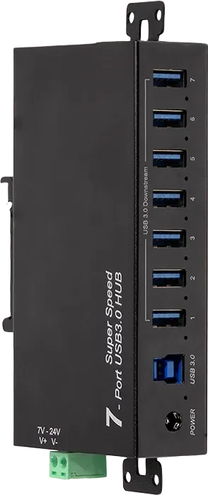 LogiLink Industrial Railmount USB-Hub, 7x USB-A 3.0, USB-B 3.0 [Buchse]