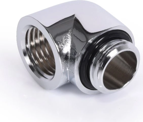 Alphacool Eiszapfen 90° L-Verbinder G1/4" AG auf G1/4" IG, verchromt