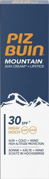 Piz Buin Mountain Sun Cream + Lipstick LSF30, 22.3ml