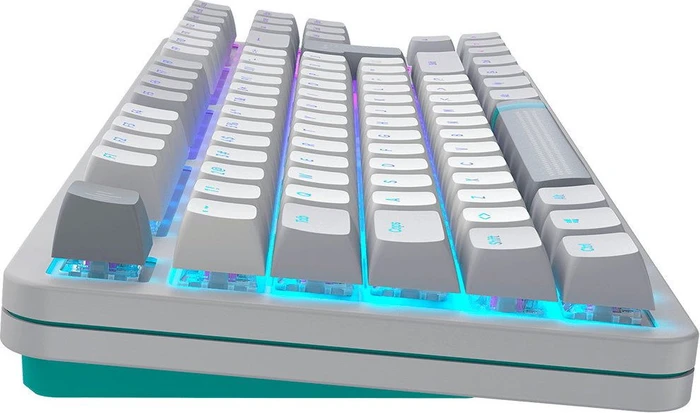 Dark Project ALU87A Daylight Gaming Keyboard, weiß/grau, LEDs RGB, g3ms Zircon Speed, USB, DE