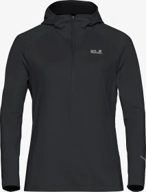 Jack Wolfskin Prelight Trail Hooded Funktionsshirt langarm schwarz (Damen)