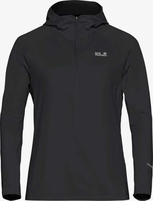 Jack Wolfskin Prelight Trail Hooded Funktionsshirt langarm schwarz (Damen)