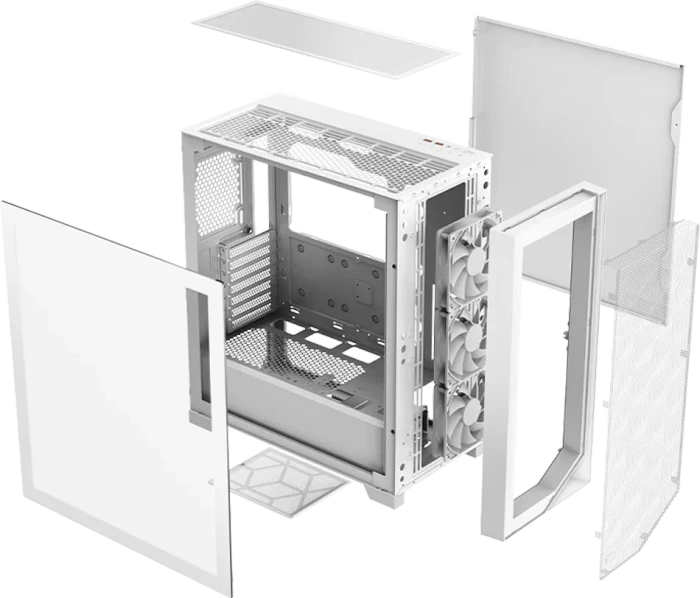 PCCooler C3D510 BK ARGB, weiß, Glasfenster