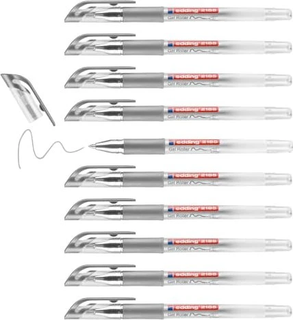 edding 2185 Gelroller (Mine) silber, 10er-Pack