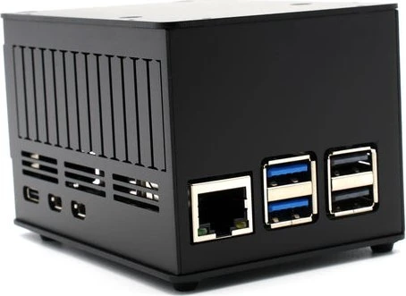 KKSB HAT Case Aluminiumgehäuse für Raspberry Pi 5, Platz für Raspberry Pi HATs/Add-on Boards/Kühler, schwarz