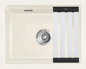 systemceram Kara 57 F/o Einbau Becken mittig mit Ablauffernbedienung magnolie