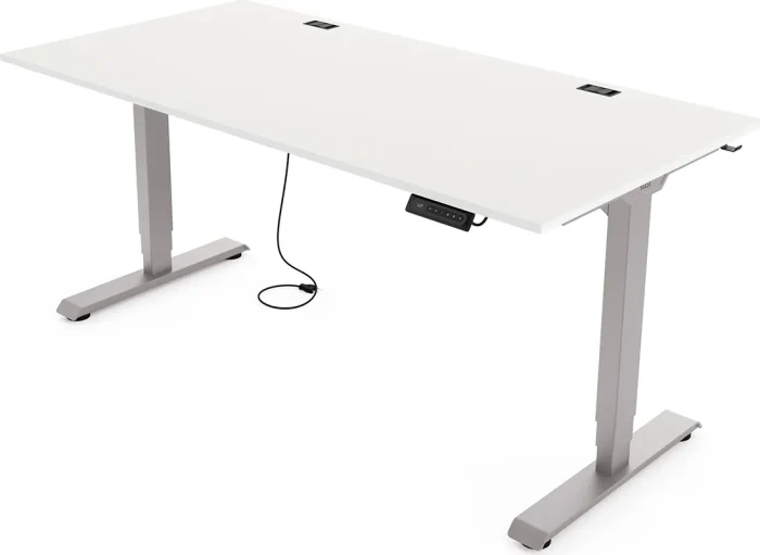 Yaasa Desk Essential elektrisch höhenverstellbarer Sitz-Steh-Schreibtisch 180x80cm weiß/grau