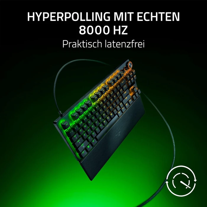 Razer Huntsman V3 Pro Tenkeyless 8KHz, schwarz, LEDs RGB, Razer Analog Optical Switch Gen-2, USB, DE