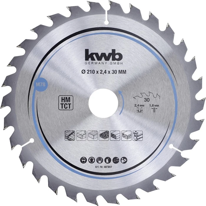 kwb M78 HM Kreissägeblatt 30Z, 210x1.4x30mm, 1 Stück