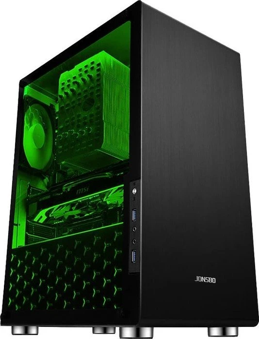 Jonsbo U4, schwarz, Glasfenster