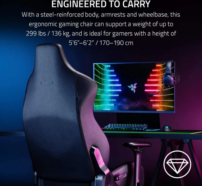 Razer Iskur Gamingstuhl, schwarz