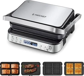 Amzchef LS-GC02C-H-WP Optigrill 3in1 Kontaktgrill