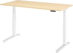 Hammerbacher Ergonomic Aktiv XBHM16 elektrisch höhenverstellbarer Sitz-Steh-Schreibtisch 160x80cm Ahorn/weiß