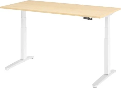 Hammerbacher Ergonomic Aktiv XBHM16 elektrisch höhenverstellbarer Sitz-Steh-Schreibtisch 160x80cm Ahorn/weiß