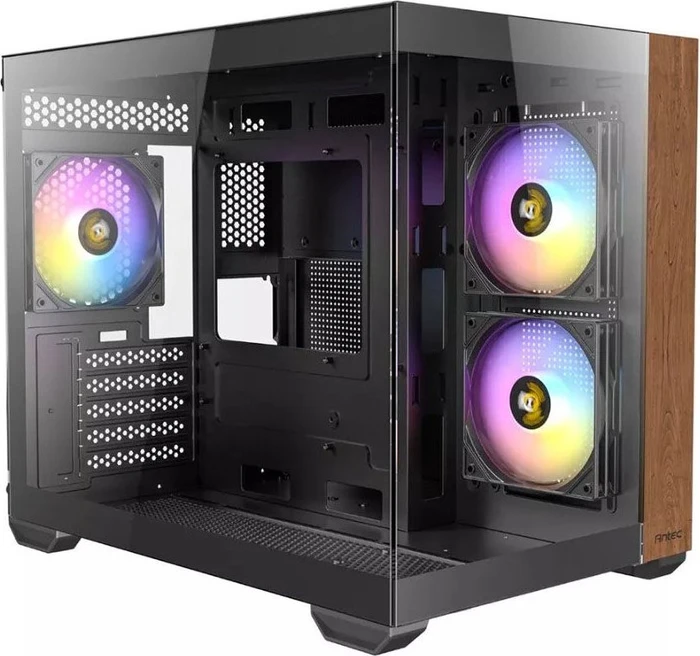 Antec CX600M Wood ARGB, schwarz, Glasfenster