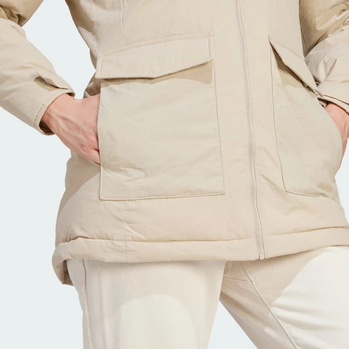adidas Hooded Fur Mantel wonder beige (Damen)