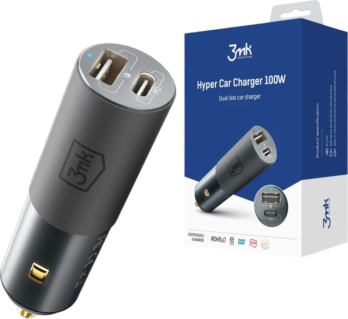 3MK Hyper Car Charger 100W schwarz
