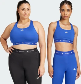 adidas TECHFIT Medium-Support Sport-BH semi lucid blue (Damen)