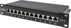 Digitus Professional Patchpanel Cat6a, 10" , geschirmt, 12-Port, 10", schwarz