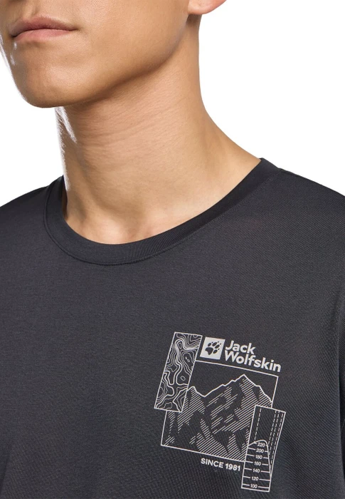Jack Wolfskin Vonnan Graphic Funktionsshirt kurzarm explore phantom (Herren)