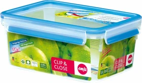 Emsa Clip&Close rechteckig Aufbewahrungsbehälter 2.2l blau