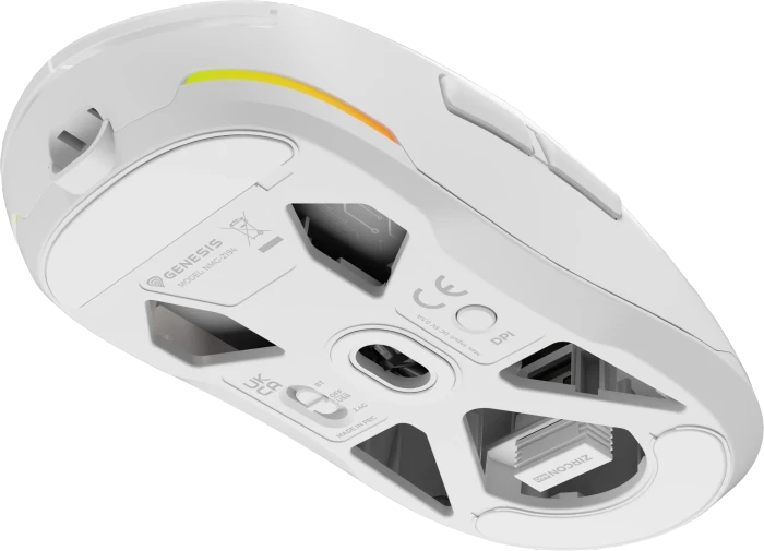 Genesis Zircon 660 Pro Wireless Ultra-Lightweigt Gaming Mouse weiß, USB/Bluetooth