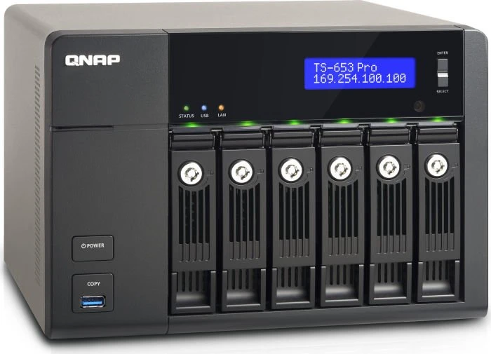 QNAP Turbo Station TS-653 Pro, 2GB RAM, 4x RJ-45 1000Base-T, 3x USB-A 3.0
