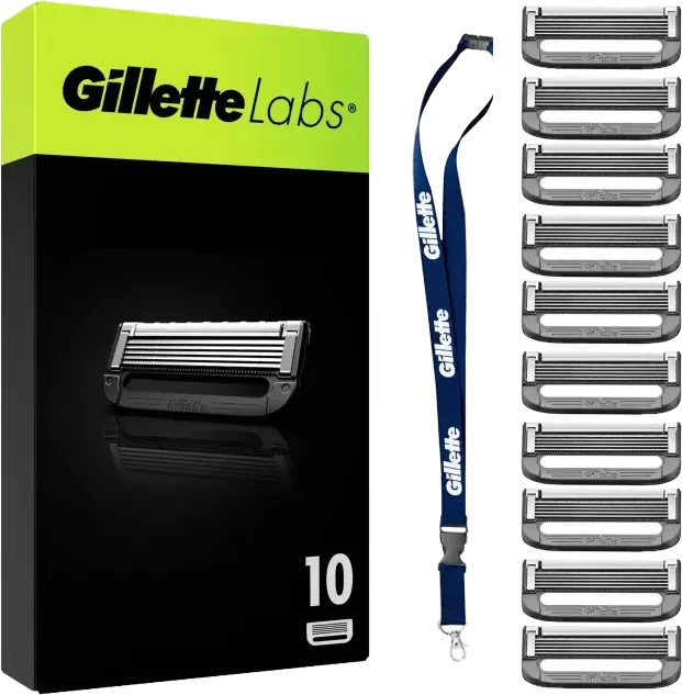 Gillette Labs Rasierklinge mit Schlüsselband, 10 Stück