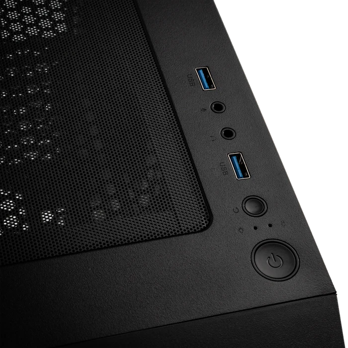 BitFenix Nova Mesh SE TG, schwarz, inkl. 2x Lüfter, Glasfenster
