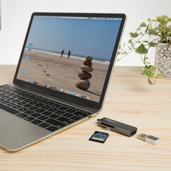 PNY Dual-Slot-Cardreader, USB-C 3.0 [Buchse]