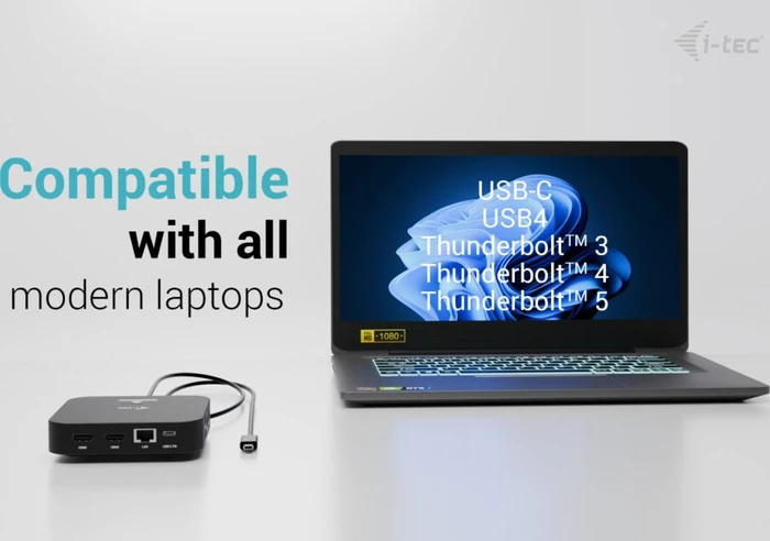 i-tec USB-C Dual HDMI Docking Station, USB PD 100W, USB-C 3.1 mit DisplayPort 1.4 [Stecker]