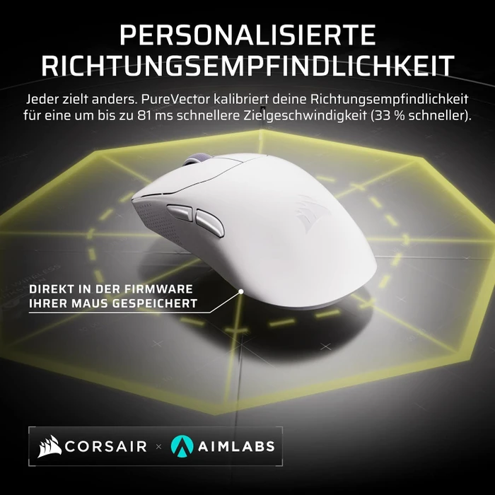 Corsair Sabre v3 Pro PureVector Ultralight Wireless, weiß, USB