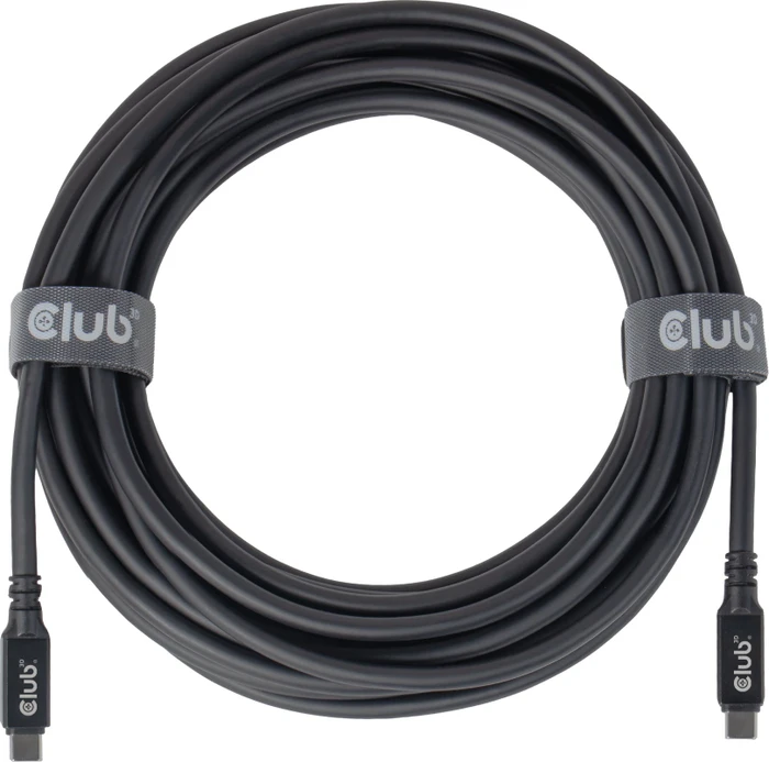 Club 3D USB4 Kabel, 20Gb/s, 8K60Hz, 100W PD, USB-C Stecker auf USB-C Stecker, schwarz, 9m