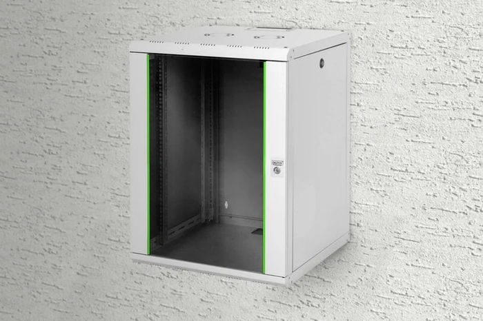 Digitus Professional Unique Serie Wandschrank 16HE, Sicherheitsglastür, IP2X, grau, 600mm tief