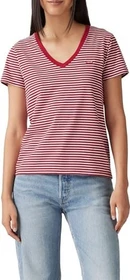 Levi's The Perfect V-Neck T-Shirt kurzarm indigo stripe/scarlet smile (Damen)