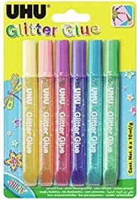 UHU Glitter Glue Shiny, 60ml (6x 10ml)