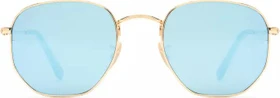 Ray-Ban RB3548N Hexagonal Flat Lenses 51mm gold/light blue flash