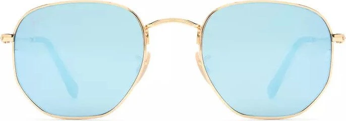 Ray-Ban RB3548N Hexagonal Flat Lenses 51mm gold/light blue flash